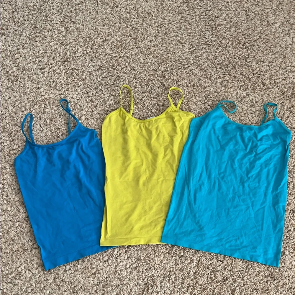 ❤️4/$10 LEI Women's Camisole Trio - Blue, Yellow, and Aqua - Picture 1 of 4